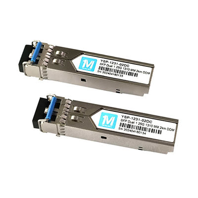 Trasmettitori in fibra ottica 1.25G Duplex 1310nm LC Connector DDM 1000BASE MMF/SMF Trasmettitore SFP in fiocco per 2 km di distanza