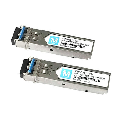 Connettore LC a lunga distanza 155M Duplex 20km 1310nm DDM 100BASE SMF Modulo in fibra ottica Trasmettitore SFP innescabile per FTTX