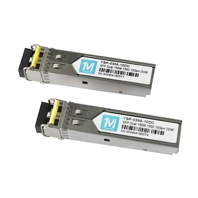 155M Duplex 100km 1550nm LC Connector DDM 100BASE SMF Modulo in fibra ottica Trasmettitore SFP con spina per la trasmissione dei dati