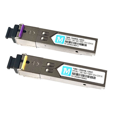1.25G BIDI SC SMF Fibra WDM Modulo Ottico Simplex SFP Trasmettitore 120km 1490nm/1550nm
