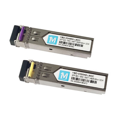 FTTX Time Fiber Optic Transceivers 155M BIDI 60km 1490nm/1550nm LC Connector DDM WDM Simplex SFP Modulo per il tempo FTTX