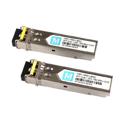 1.25G Duplex LC 60km 1550nm LC Connector DDM 1000BASE SMF Fiber Optic Module Trasmettitore SFP in fiamma per interfaccia FTTX