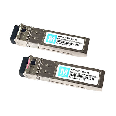 10G SFP BIDI 80km 1490nm/1550nm WDM LC Connector Transceiver ottico DDM per applicazioni di data center a larghezza di banda