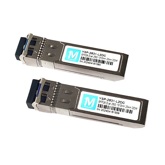 Trasmettitori in fibra ottica 25G SFP28 Duplex 20km 1310nm LC DDM SMF 25GB Modulo ottico singolo SFP28 Modulo SFP28 25G 20km