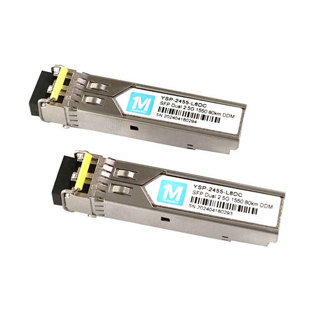 Data Rate 2.5G Duplex 80km 1550nm LC Connector DDM Trasmettitore SFP innescabile per trasmettitori in fibra ottica a lunga distanza