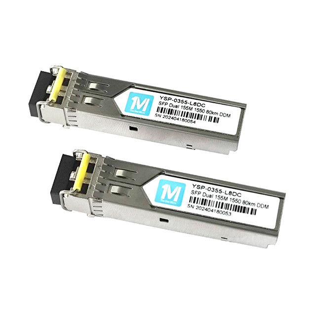 3 155M Duplex 80km 1550nm LC Connector DDM 100BASE SMF Modulo in fibra ottica Trasmettitore SFP innescabile