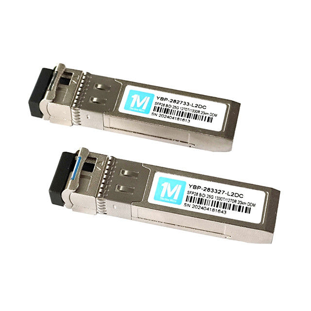 25G BIDI SFP Transceiver 20km 1270nm/1330nm LC Connector Modulo ottico a fibra WDM con trasmissione a lunga distanza