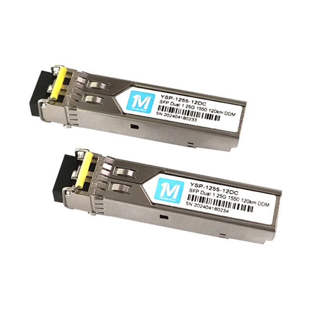 Tipo di fibra SMF 120km Distanza 1.25G Duplex 1550nm LC Connector DDM Trasmettitore SFP innescabile per modulo in fibra ottica