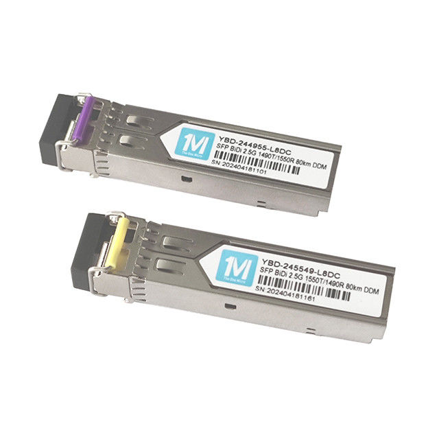 2.5G BIDI LC 80km 1490nm/1550nm DDM WDM Simplex Fiber Optic Transceiver Modulo SFP per connessione di rete veloce e stabile