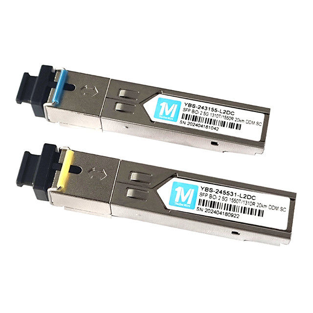 2.5G BIDI 20km 1310nm/1550nm SC Connector Modulo ottico DDM WDM Simplex Trasmettitore modulo SFP per il trasferimento di dati a velocità