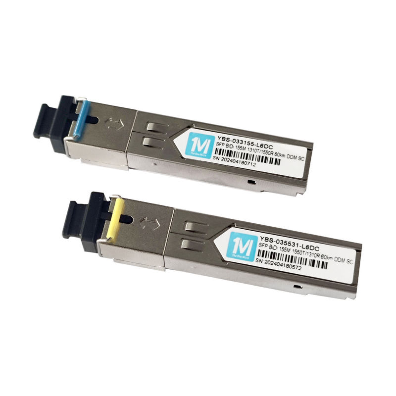155M BIDI 60km 1310nm/1550nm SC Connector DDM WDM Simplex Modulo Ottico Transceiver Modulo SFP per applicazioni Telecom