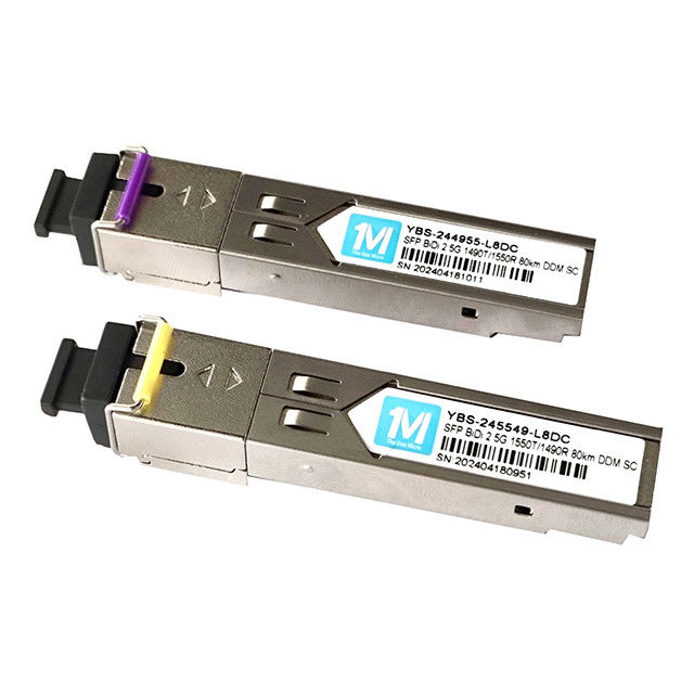 2.5G BIDI 80km 1490nm/1550nm SC Connector DDM WDM Simplex Modulo Ottico Trasmettitore Modulo SFP per rete LAN wireless