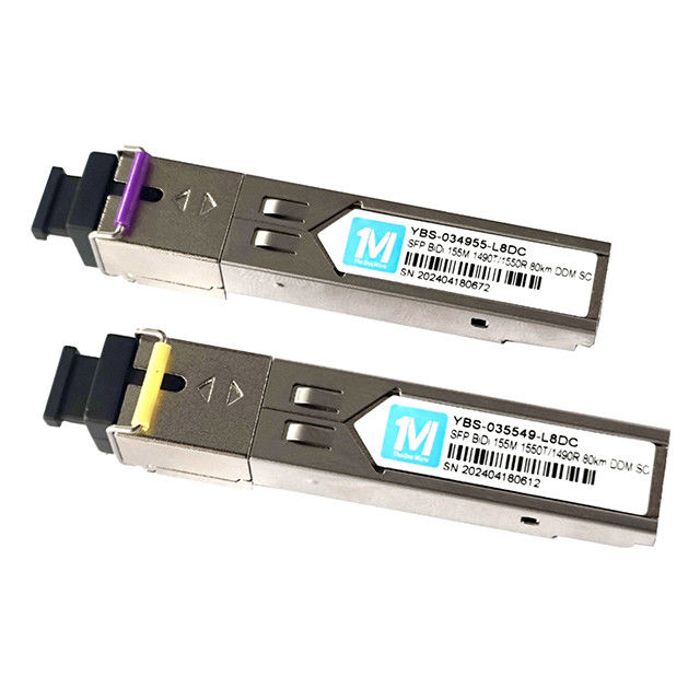 155M BiDi SC 80km 1490nm/1550nm DDM WDM Modulo ottico simplex Trasmettitore modulo SFP con ampia temperatura di funzionamento