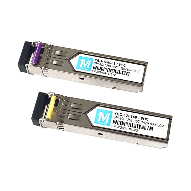SMF 1.25G BIDI 80km 1490nm/1550nm LC Connector DDM WDM Simplex Modulo Ottico Trasmettitore Modulo SFP in rete Wiegand