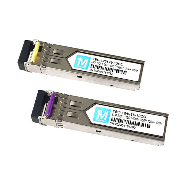 1.25G BIDI 120km 1490nm/1550nm LC Connector Modulo ottico DDM WDM Simplex SFP Transceiver per prestazioni di rete fluide