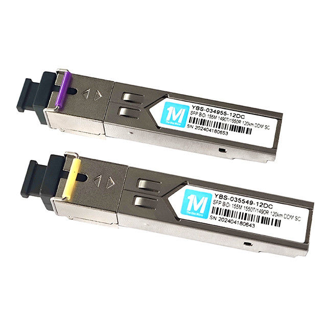 155M BIDI 120km 1490nm/1550nm SC Connector DDM WDM Simplex Fiber Optic Transceiver Modulo SFP con funzioni DDM e WDM