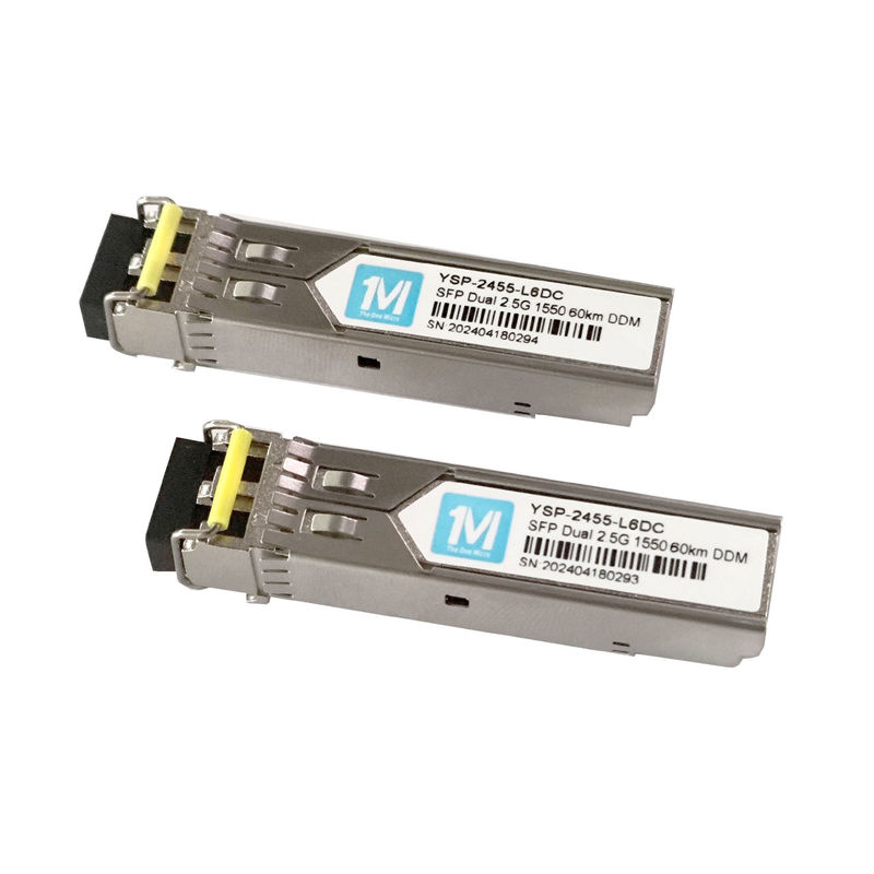 60km Distanza 2.5G Duplex 1550nm LC Connector DDM SMF Modulo in fibra ottica Trasmettitore SFP in fiamma per la rete a larghezza di banda