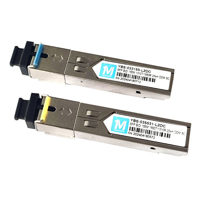 FTTX 155M BIDI 20km 1310nm/1550nm SC Connector Modulo ottico DDM WDM Simplex Modulo trasmettitore SFP