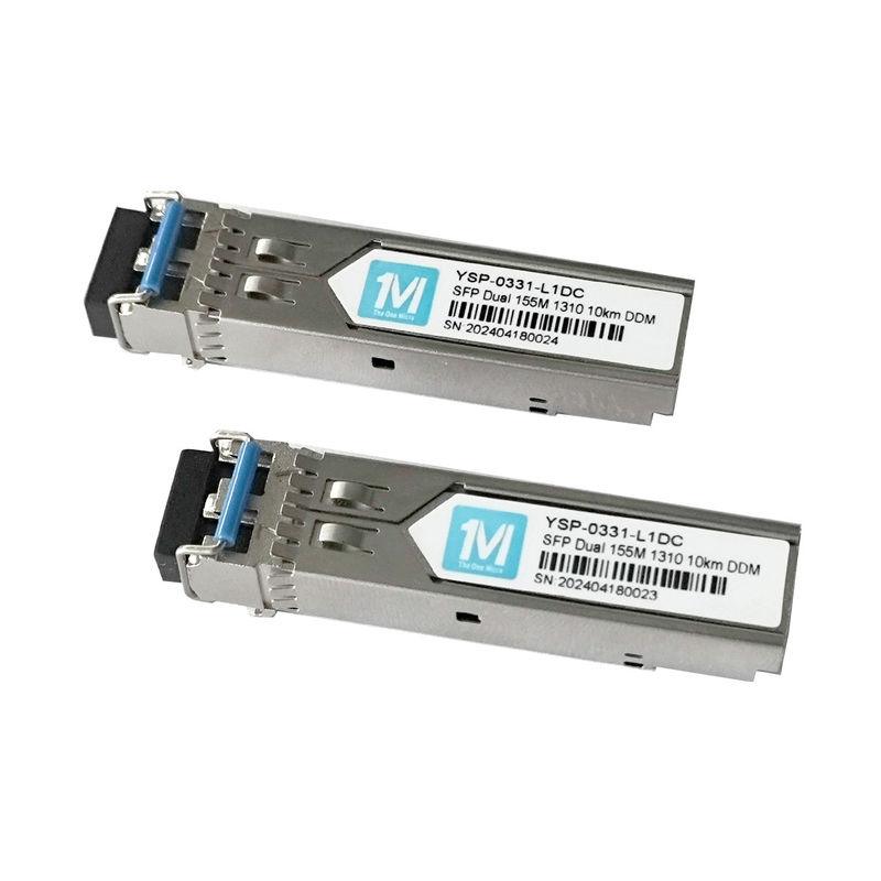 155M Duplex 10km 1310nm LC Connector DDM 100BASE SMF Modulo in fibra ottica Trasmettitore SFP innescabile