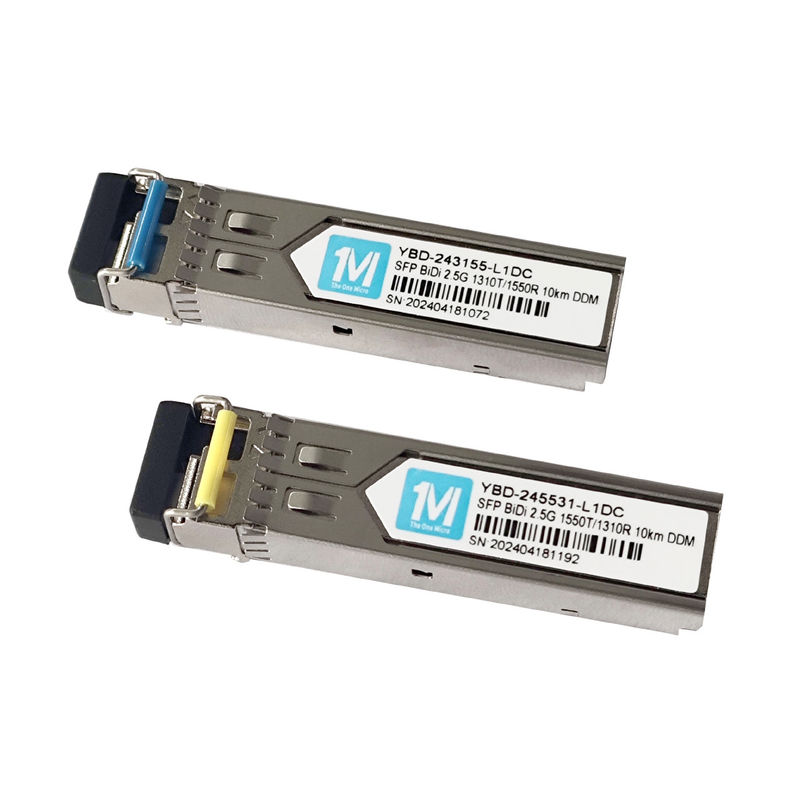 1310nm/1550nm Lunghezza d'onda 10km Distanza BIDI LC Connector DDM WDM Modulo ottico simplex Trasmettitore modulo SFP