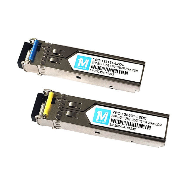 Fibra SMF Tipo 1.25G BIDI 20km 1310nm/1550nm LC Connector Modulo ottico DDM WDM Simplex Modulo trasmettitore SFP per FTTX