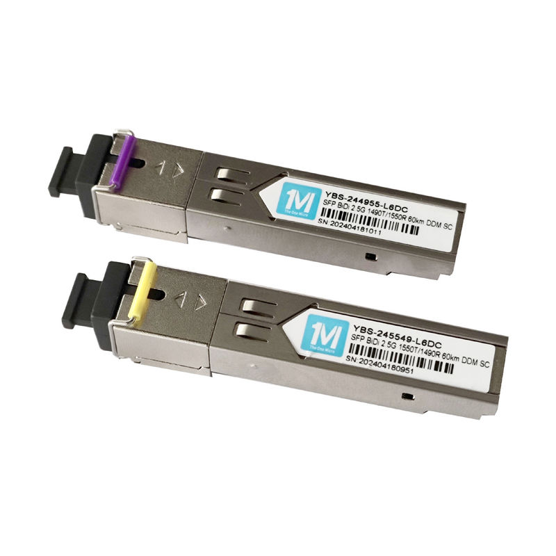 Network POE Lunghezza d'onda 1490nm/1550nm SC Connector DDM WDM Simplex Modulo Ottico Trasmettitore Modulo SFP 2.5G BIDI 60km