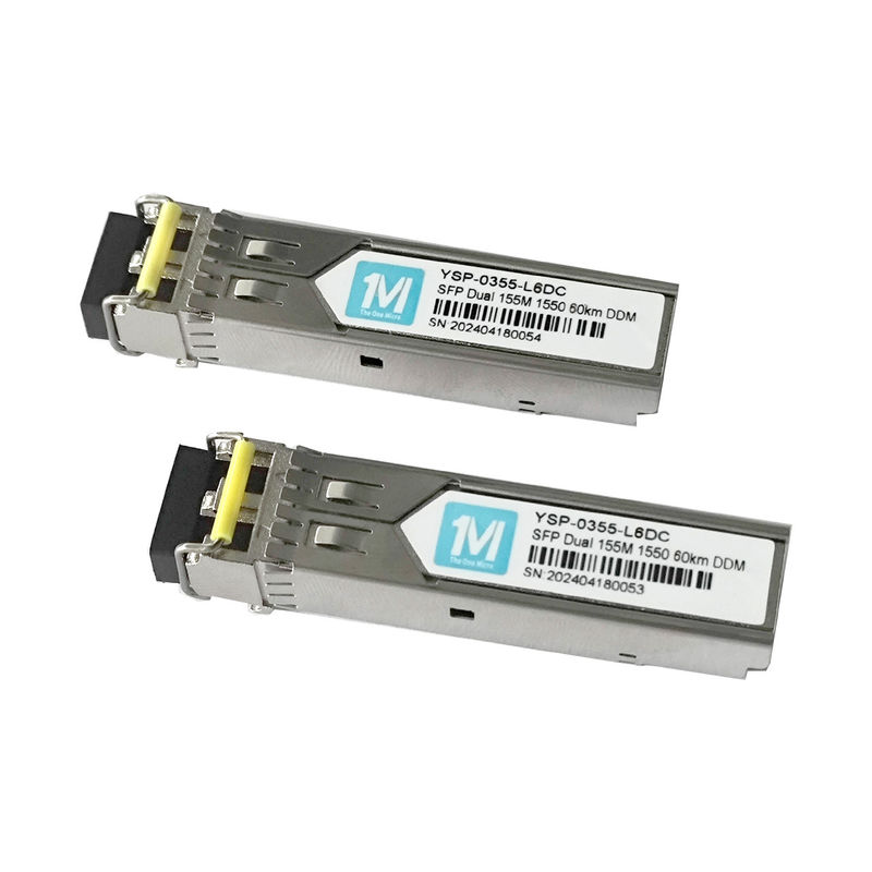 Comunicazione di rete 155M Duplex 60km 1550nm LC Connector DDM 100BASE SMF Fiber Optic Module SFP Transceiver in fiocco
