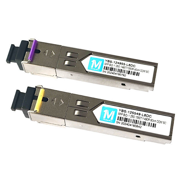 Fibra SMF Tipo 1.25G BIDI 80km 1490nm/1550nm SC Connector Modulo ottico DDM WDM Simplex Modulo trasmettitore SFP per FTTX