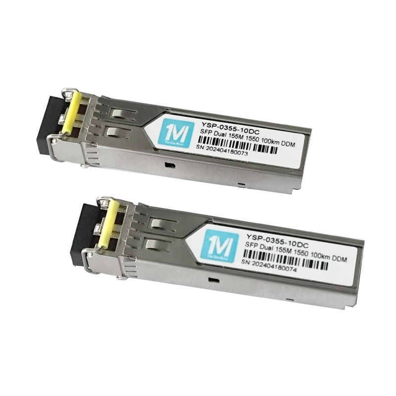 155M Duplex 100km 1550nm LC Connector DDM 100BASE SMF Modulo in fibra ottica Trasmettitore SFP con spina per la trasmissione dei dati