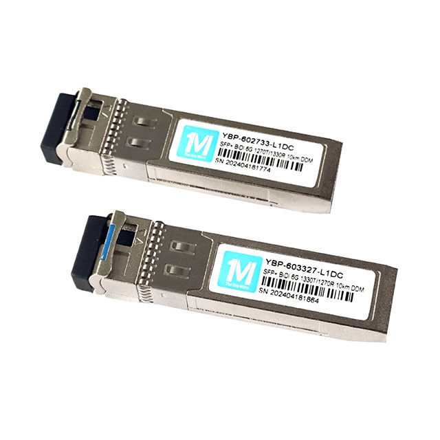 Fibra monomodo 6G SFP BIDI 10km 1270nm/1330nm WDM LC Connector DDM Trasmettitore ottico con trasmissione dati veloce