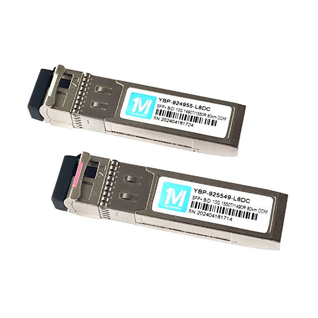 10G SFP BIDI 80km 1490nm/1550nm WDM LC Connector Transceiver ottico DDM per applicazioni di data center a larghezza di banda